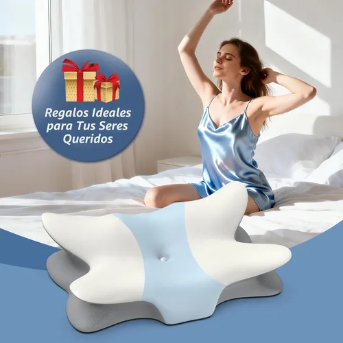 Vista 7 de Almohada cervical para aliviar el dolor de cuello y hombros, almohada ergonómica para el cuello para dormir, almohada de espuma viscoelástica