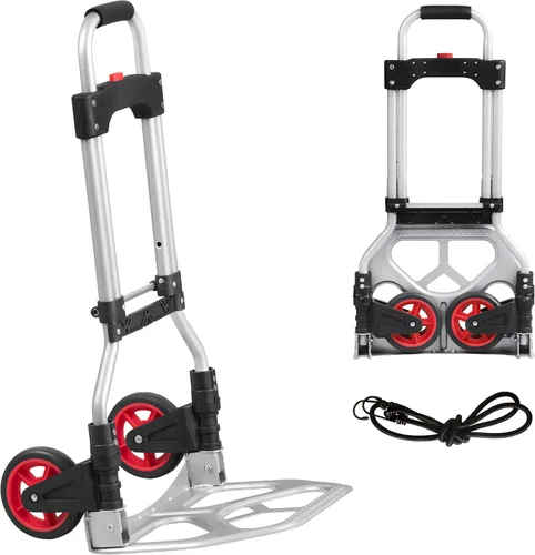 Vista 8 de LEADALLWAY Carro de Mano de Aluminio Plegable con Ruedas de 6" Capacidad de 220 libras