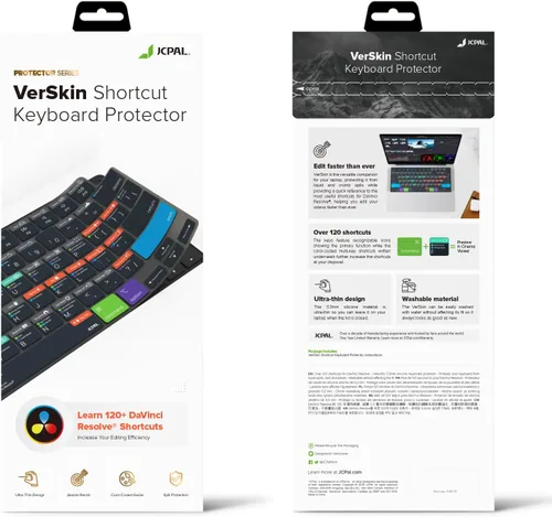 Vista 7 de JCPal Guía de Accesos Rápidos Davinci Resolve Funda para Teclado para Apple MacBook Pro de 14 Pulgadas (M1-M5) y MacBook Pro de 16 Pulgadas (M1-M4)