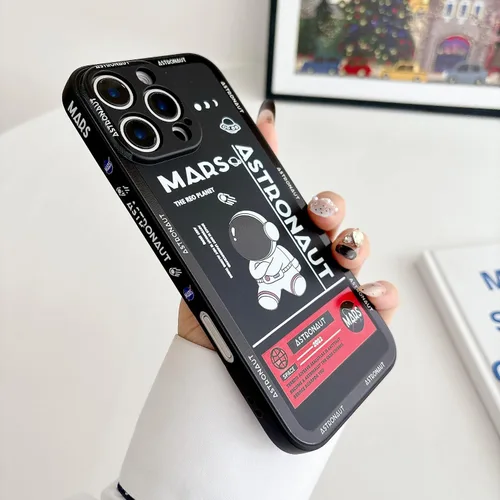 Vista 3 de Yonds Queen Funda Bonita para iPhone 7 Plus / 8 Plus, Diseño Genial de Cohete Espacial de Astronauta de Dibujos Animados Elegante Parachoques