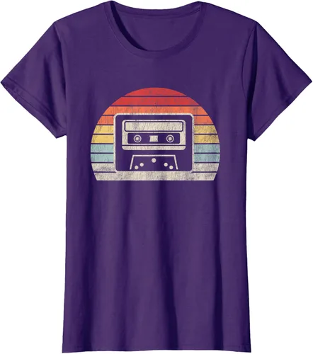 Vista 8 de Retro Cassette Tape 80s 90s Nostalgia T-Shirt Negro