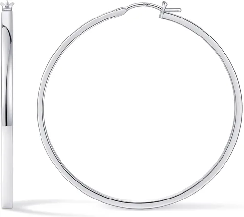Vista 11 de Aretes de aro para mujer, aros planos chapados en oro de 14 quilates Dorado