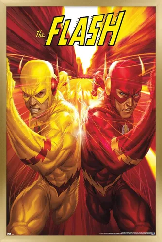 Vista 14 de Trends International DC Comics - The Flash and The Reverse Flash - Race Wall Poster, 14.725" x 22.375", Barnwood Framed Version