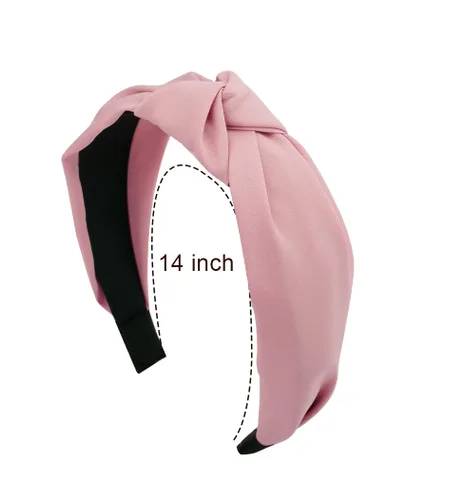 Vista 6 de Paquete de 5 diademas anchas de tela anudadas para mujer, bandas para la cabeza de moda para mujeres, diademas antideslizantes para cabello grueso