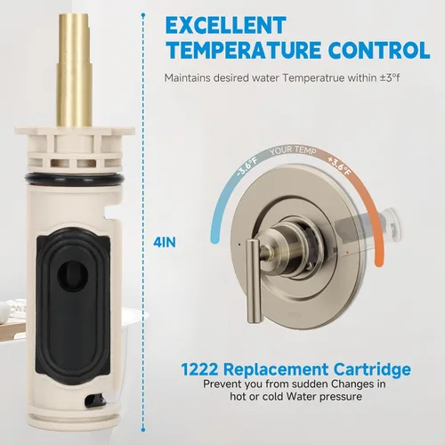 Vista 2 de Shower Cartridge Kit Replacement for Moen 1222/1222B Cartridge 1222 Cartridge with Remove Tool & Adapter Kit