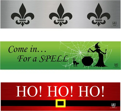 Vista 12 de Deck the Door Decor Placas magnéticas intercambiables para puertas de acero (6 x 30 pulgadas, Chevron/Merry Christmas/Witch Ride)
