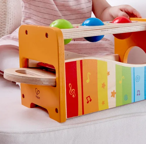 Vista 5 de Banco para tocar música con xilófono de Hape, talla única , Amarillo