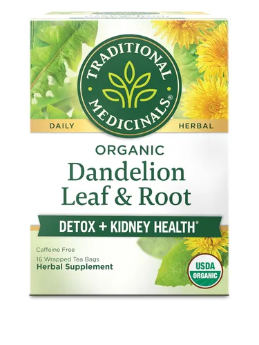 Vista 9 de Traditional Medicinals Té, hoja y raíz de diente de león orgánico, apoya la función renal y la digestión saludable, 48 bolsas de té (paquete de 3)