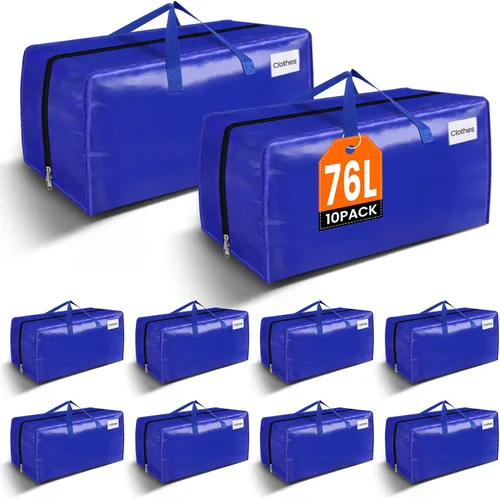 Vista 16 de BlissTotes Bolsas de mudanza, suministros de mudanza resistentes y bolsas de almacenamiento, bolsas de embalaje extragrandes, cajas con bolsillos