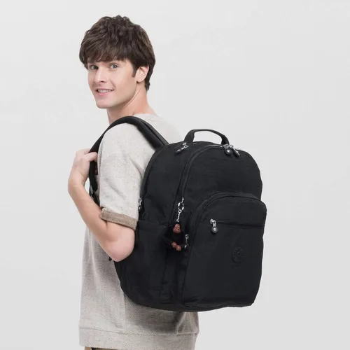 Vista 4 de Kipling Mochila para laptop Seúl extra grande de 17 pulgadas para mujer, duradera, espaciosa con correas acolchadas para el hombro, bolsa escolar