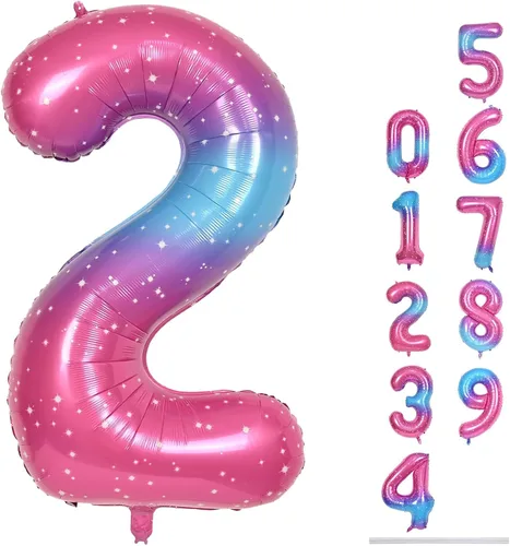 Vista 179 de Globo negro del número 0 para niñas y niños, 40 pulgadas, grande, número 0-9, de papel de aluminio, de Mylar para helio, juego de globos digitales