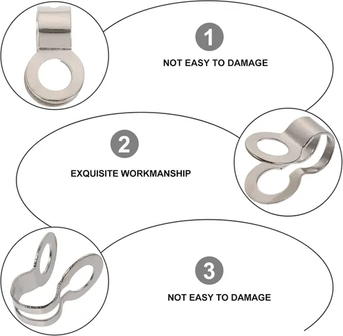 Vista 6 de EXCEART 125pcs Cadena de bola Pull Loop Conectores de ventilador de techo Lámpara Pull Loop Plata Conectores de cadena de acero inoxidable