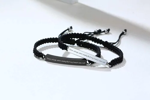 Vista 24 de Pulsera de urna personalizada para cenizas, recuerdos de joyería de cremación para mujeres y hombres, pulsera ajustable de cuerda tejida hecha a