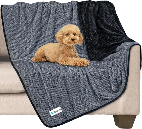 Vista 9 de PetAmi Manta impermeable para perro, manta a prueba de fugas para perros pequeños y medianos, protector de sofá y muebles, manta de forro polar