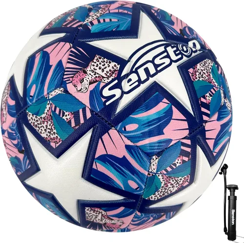 Vista 8 de Senston Balón de fútbol talla 3 y talla 4 y talla 5 para niños y adultos, balón de fútbol oficial para partidos y entrenamiento con bomba