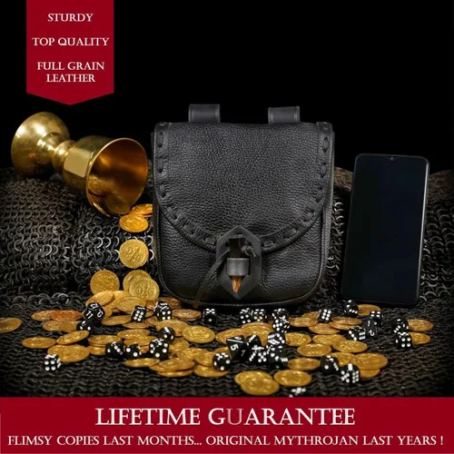 Vista 5 de Mythrojan Bolsa para cinturón Renacentista accesorios para disfraz LARP bolsa para cosplay