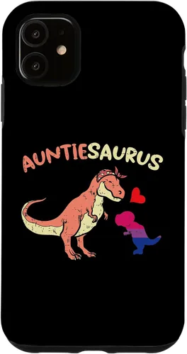 Vista 5 de iPhone 14 Auntiesaurus Gay Aunt Dinosaur Dino LGBTQ Bisexual Flag Bi Case