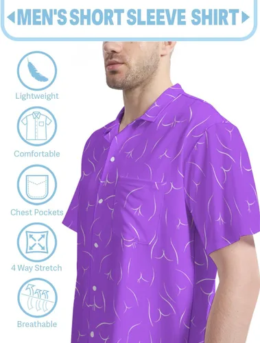 Vista 3 de BONLOR Camisas de los años 80 para hombre, camisas retro de los años 90, camisa hawaiana, camisas con botones, camisa de discoteca, trajes