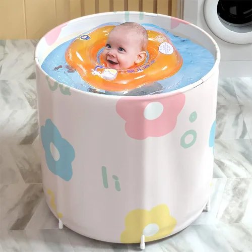 Vista 4 de Bañera portátil plegable Genrenyen para adultos, tina de SPA de PVC para regadera, tina de pie para baño de inmersión, no inflable, para baño