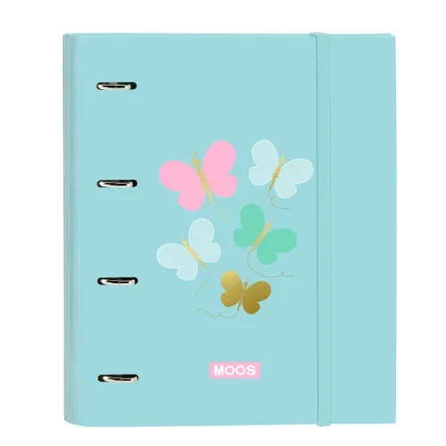 Vista 2 de Carpeta de anillas Moos Butterflies Azul 27 x 32 x 3.5 cm