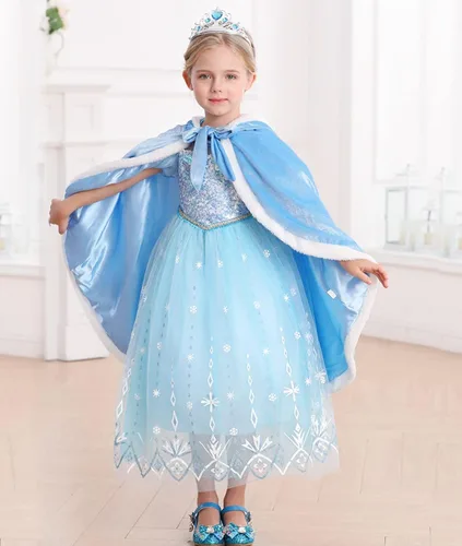 Vista 3 de iTVTi capa de princesa con capucha para niña, disfraz, para Halloween, Navidad, carnaval, cosplay