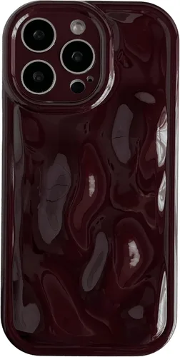 Vista 10 de Caseative Funda para iPhone 15 Pro Max, color negro Suavidad de la galjanoplastia de cromo del patrón de la burbuja del meteorito de la onda
