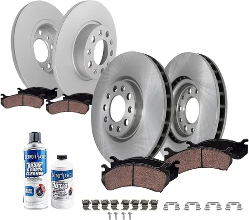 Vista 17 de Detroit Axle - Kit de frenos para 2005-2010 Scion TC Rotores de freno de disco delantero y trasero pastillas de freno de cerámica con hardware 2006