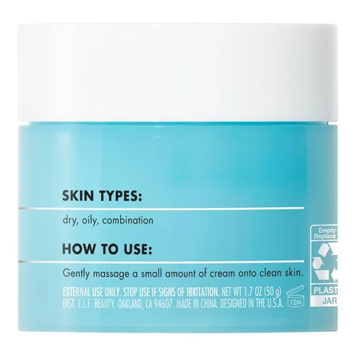 Vista 5 de e.l.f. SKIN Holy Hydration! Crema facial, sin fragancia, suave, no grasosa, ligera, nutritiva, hidrata, suaviza, se absorbe rápidamente, adecuada