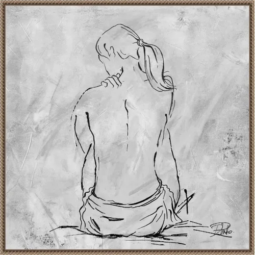 Vista 18 de Amanti Art Lienzo enmarcado para pared, 16 x 16 pulgadas, boceto desnudo II por Patricia Pinto, lienzo enmarcado para pared, obras de arte de gente