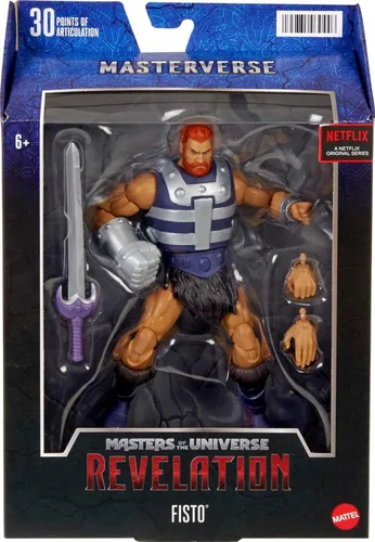 Vista 2 de Masters of the Universe Masterverse Fisto Figura de acción con accesorios, Motu de 7 pulgadas, regalo coleccionable para fanáticos de 6 años