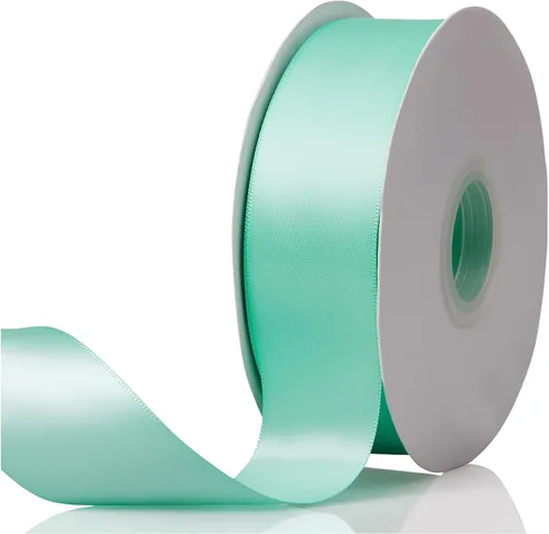 Vista 64 de Cinta de satén de doble cara verde manzana de 1-1/2 x 50 yardas, rollos de cinta de tela de alta densidad de color sólido, ideal para envolver