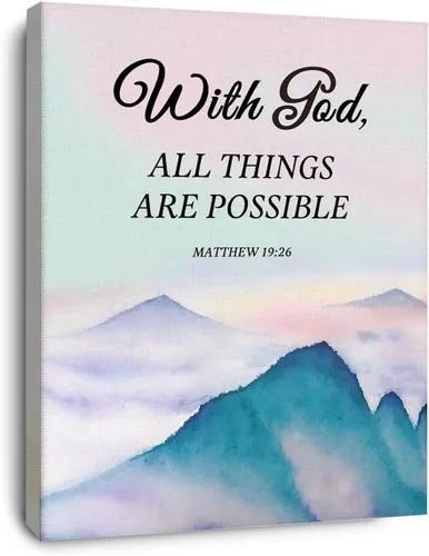 Vista 16 de OTINGQD Arte de pared en lona con escritura bíblica cristiana 1 Corintios 10:31 "Whatever You Do Do It All for the Glory of God" para decoración