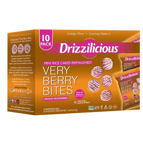 Vista 13 de Drizzilicious Mini tortas de arroz con remolino de canela - Crisps de arroz, aperitivo saludable para adultos y niños, tortas de arroz saborizadas