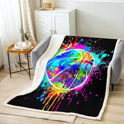 Vista 30 de Manfei Manta a cuadros con temática deportiva de béisbol para niños, adolescentes, decoración de habitación, guantes de bate de béisbol, manta