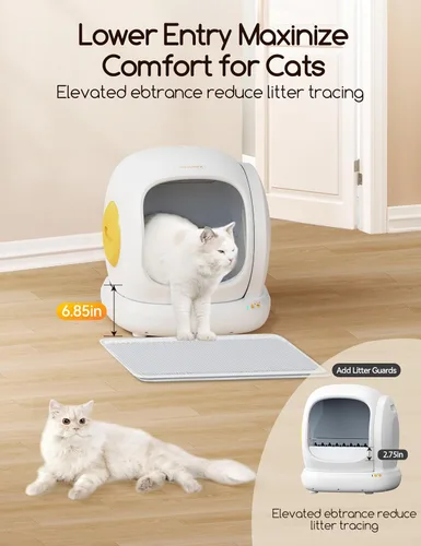 Vista 6 de Meowant Caja de arena para gatos autolimpiante, control de aplicación