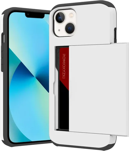 Vista 43 de ZIYE Funda para iPhone 13 con tarjetero, funda tipo cartera, antiarañazos, doble capa, bolsillo oculto, a prueba de golpes, compatible con iPhone 13