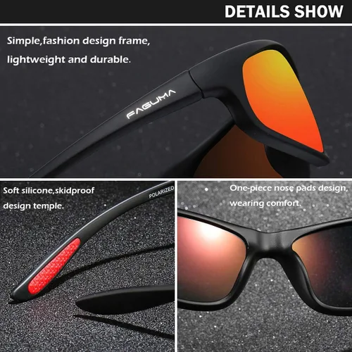 Vista 11 de Gafas de sol deportivas polarizadas para hombres, ciclismo, conducción, pesca, protección UV400