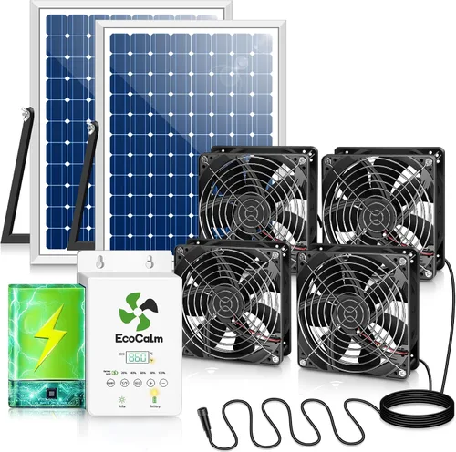 Vista 8 de Extractor solar para Chiken Coop con termostato inteligente