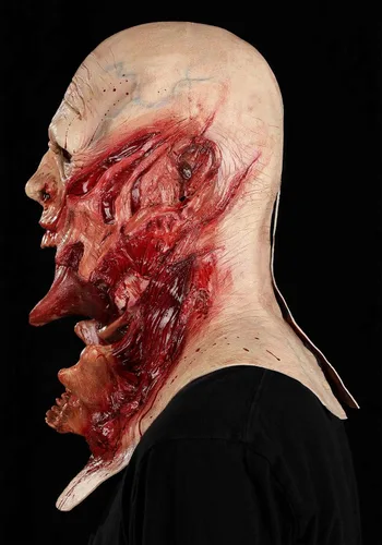 Vista 8 de Fun Costumes Máscara sin palabras para adultos Máscara de látex de Halloween con diseño moldeado, máscaras inmortales para disfraz de terror