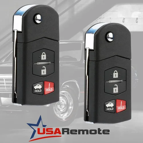 Vista 2 de Llavero compatible con Mazda MX-5 Miata/Mazda 3 / Mazda 6 Flip Keyless Entry Remote (BGBX1T478SKE125-01), juego de 2