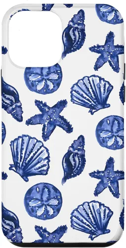 Vista 16 de Funda azul para iPhone 16, diseño de conchas marinas náuticas para nieta costera