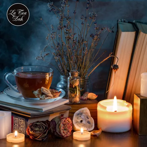Vista 7 de Noveltea Cesta de regalo de té literario de La Tea Dah, 5 tés gourmet, agitador de miel y diario, regalos para escritores y lectores, juego