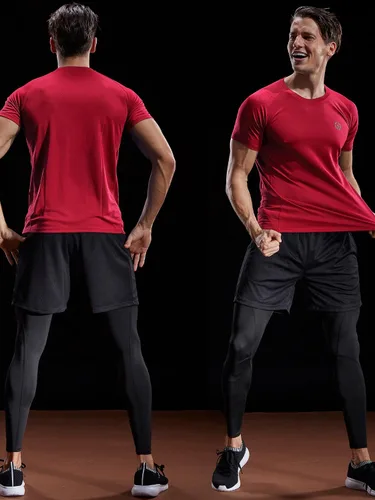 Vista 7 de Neleus Camisetas deportivas de malla para hombre