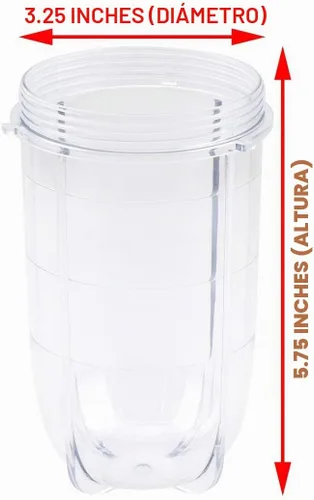 Vista 4 de Paquete de 2 piezas de repuesto de taza alta de 16 onzas para licuadoras Magic Bullet MB1001 de 250 W
