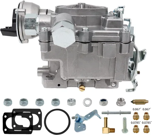 Vista 6 de Carburador marino de 2 barriles de carbohidratos para motores Mercruiser 3.0L 2.5L 4 CYL con chorros de estrangulador eléctrico, varillaje largo