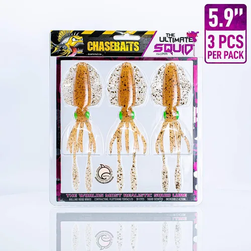 Vista 3 de Chasebaits El señuelo de pesca de calamar definitivo de 5.9 pulgadas (3 piezas) 7.8 pulgadas (2 piezas)