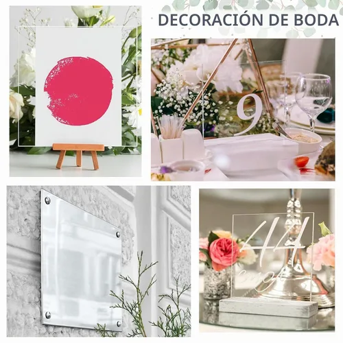 Vista 6 de 12 piezas de láminas acrílicas transparentes de 12 x 12 pulgadas, 1/8 pulgada de grosor, panel cuadrado transparente, tablero acrílico con papel