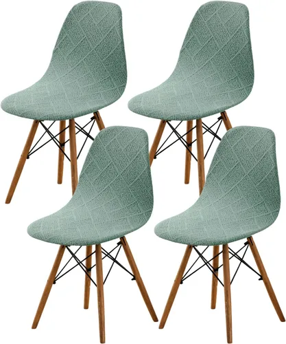 Vista 49 de HAOYONG Fundas para silla de comedor modernas de mediados de siglo, funda estampada para silla sin brazos, fundas elásticas para cocina, oficina