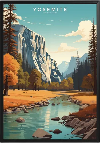 Vista 17 de Póster del Parque Nacional Acadia, arte abstracto de la pared, arte de pared de paisaje natural retro, impresiones artísticas de pared para oficina
