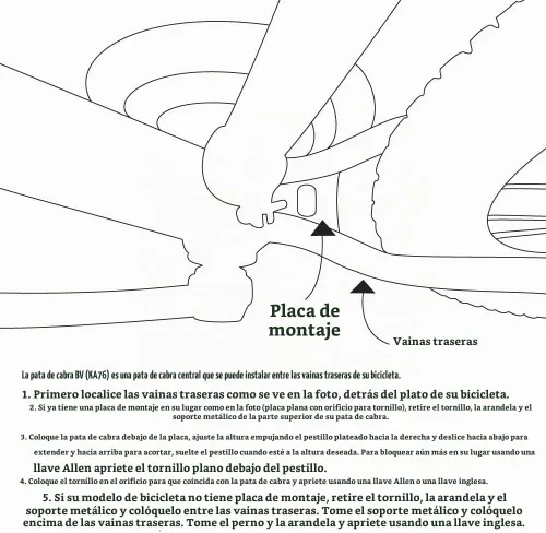 Vista 6 de Soporte para bicicleta ajustable de BV con pestillo de resorte integrado oculto, para bicicletas de 24 a 29 pulgadas Negro